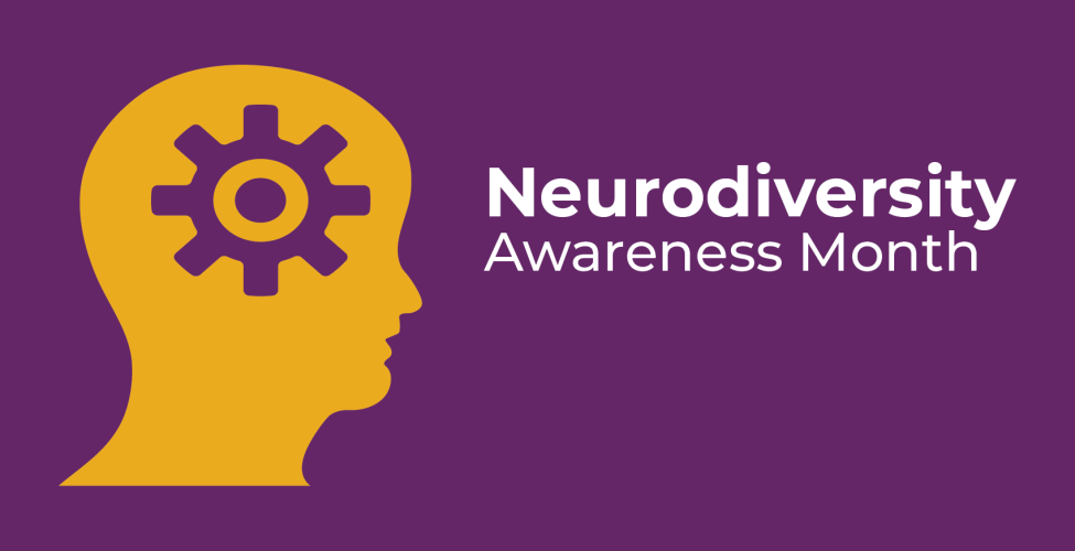 Decorative image with words "Neurodiversity Awareness Month"