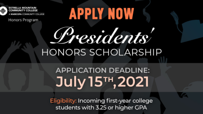 Presidents' Honors Scholarship flyer