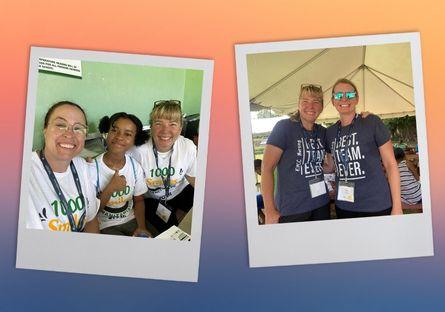 2 photos of nursing volunteers