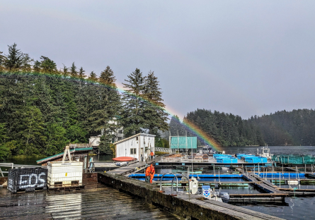 NOAA’s Little Port Walter Research Station with rainbow in the sky