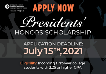 Presidents' Honors Scholarship flyer