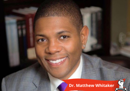 Juneteenth Flyer with image of Dr. Matthew Whitaker