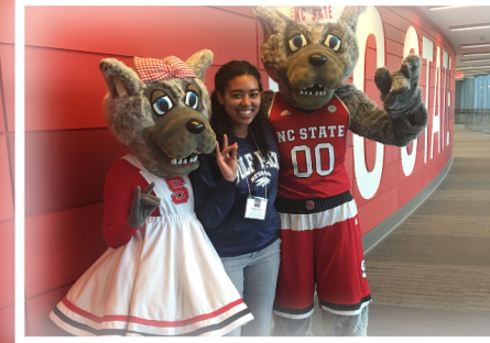 Image Miyah Gaston and NC State Mascots