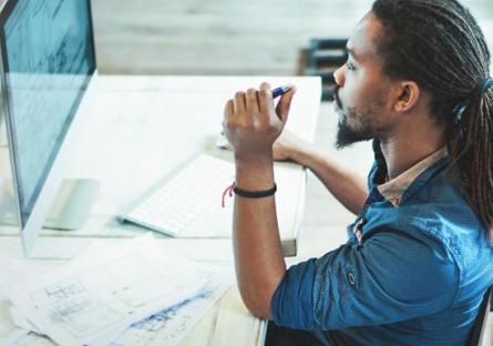 Man on a computer