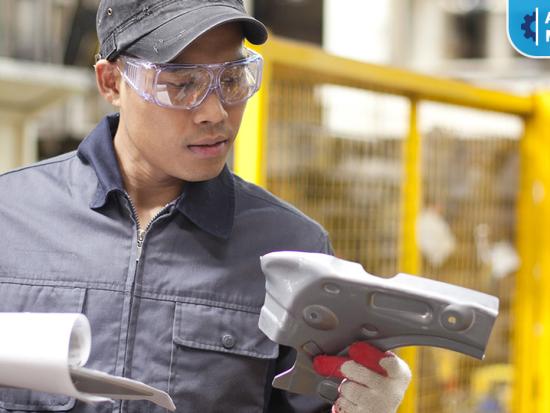 quality inspector examining product