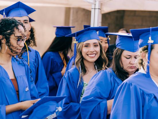 students at graduation ceremony