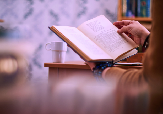 person reading a book